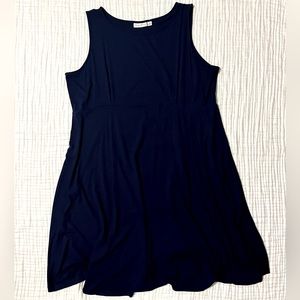 Susan Graver Dress Women 2X Plus Navy Blue Sleeveless